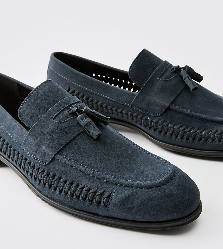 Tassel Weave Slip-On Loafers