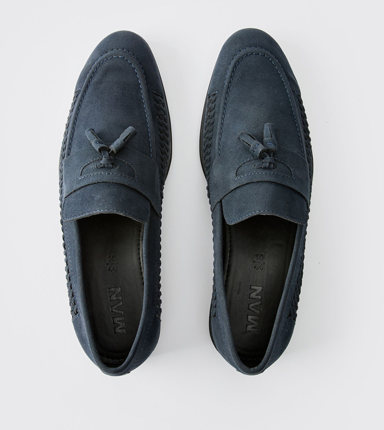 Tassel Weave Slip-On Loafers