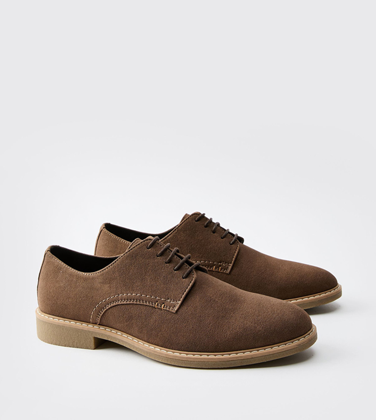 Suede Derby Lace-Up Shoes
