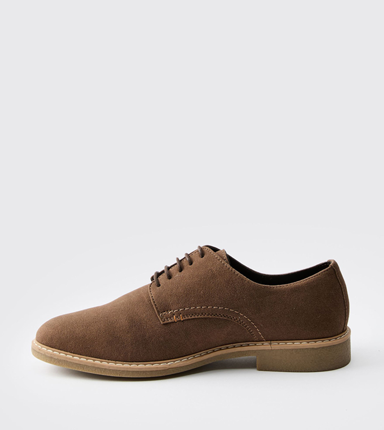 Suede Derby Lace-Up Shoes