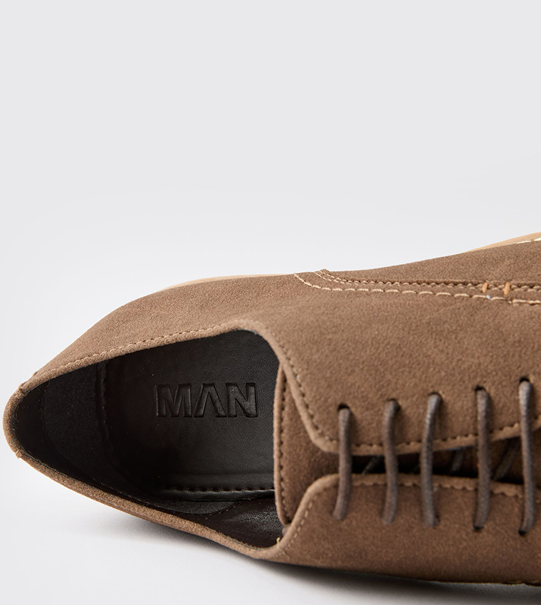 Suede Derby Lace-Up Shoes
