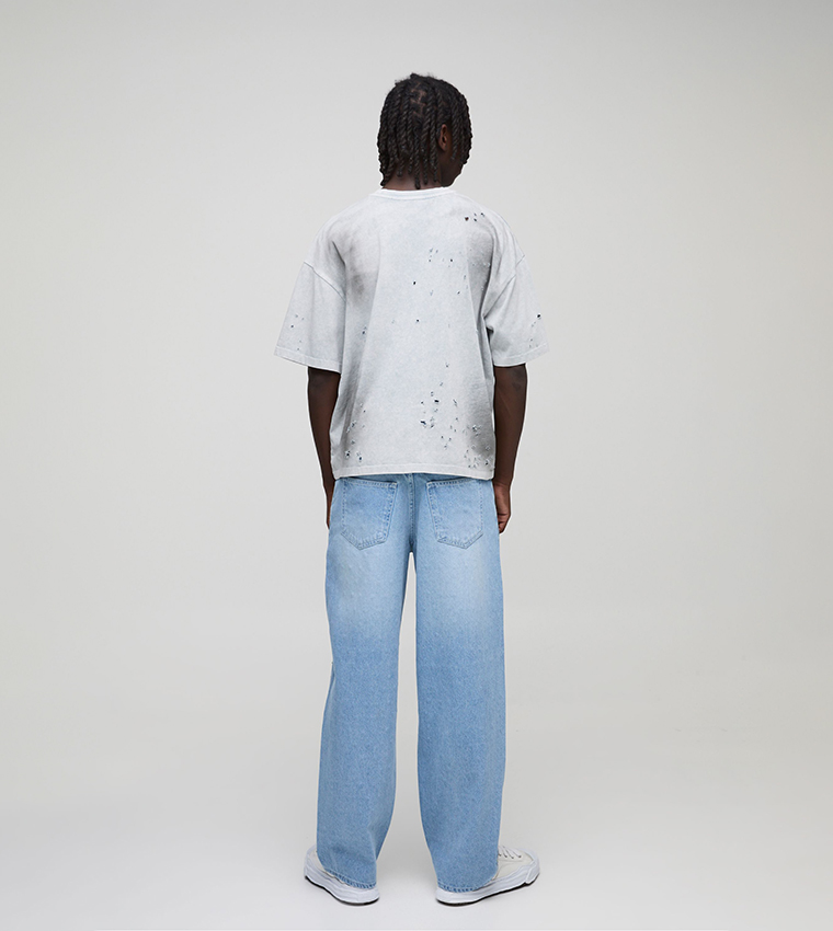 All Over Rhinestone Embellished Relaxed Fit Jeans