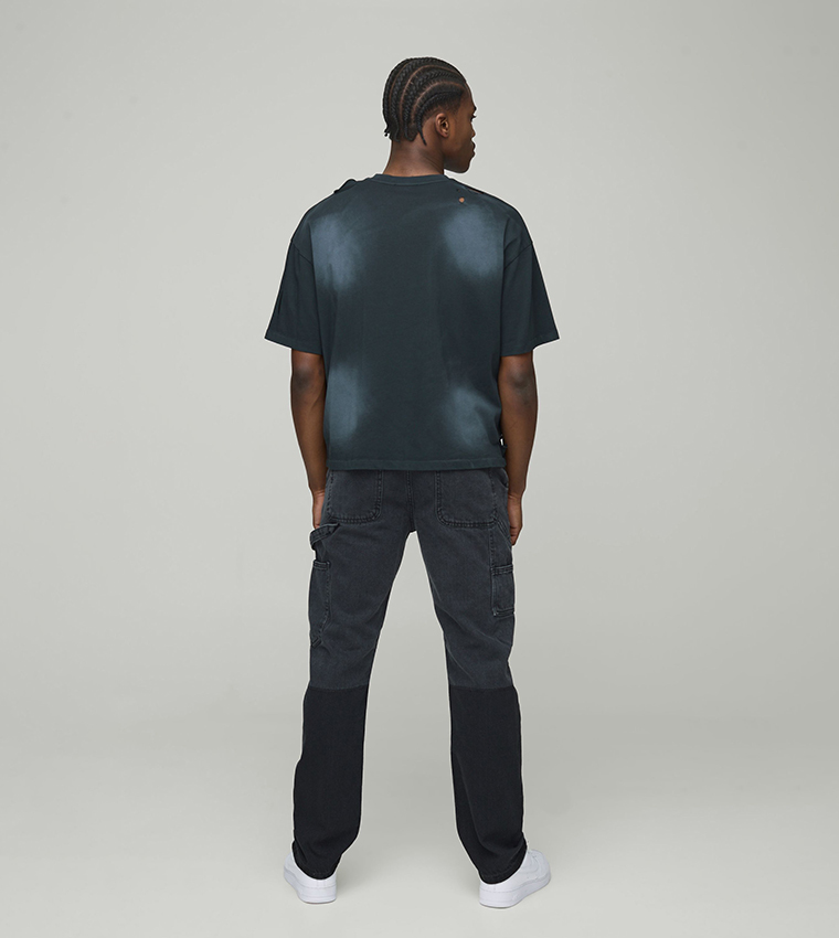 Contrast Carpenter Panel Straight Fit Jeans