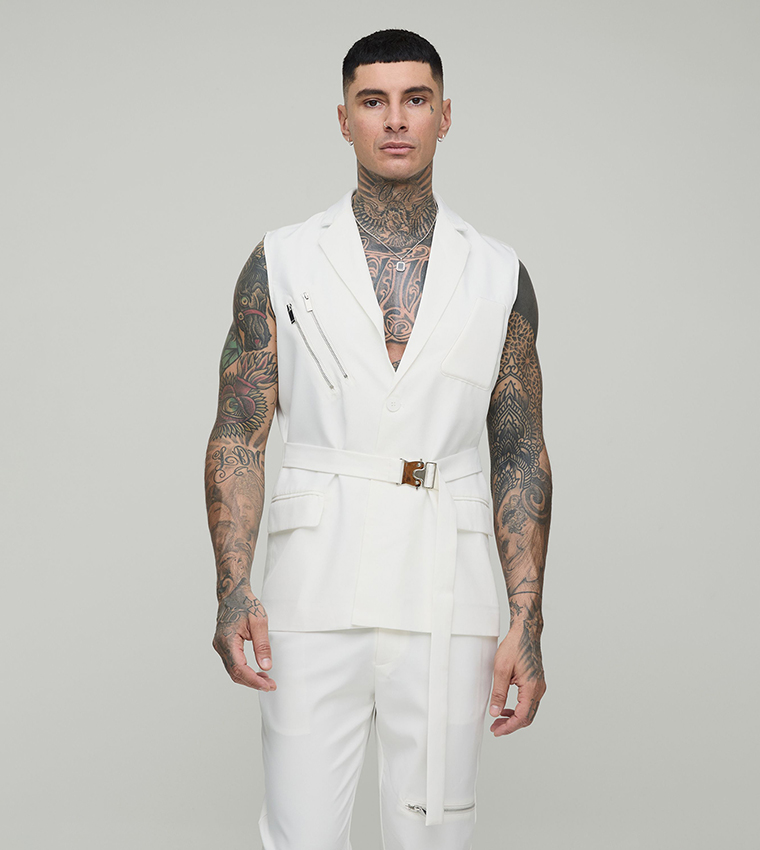 Single Breasted Sleeveless Blazer