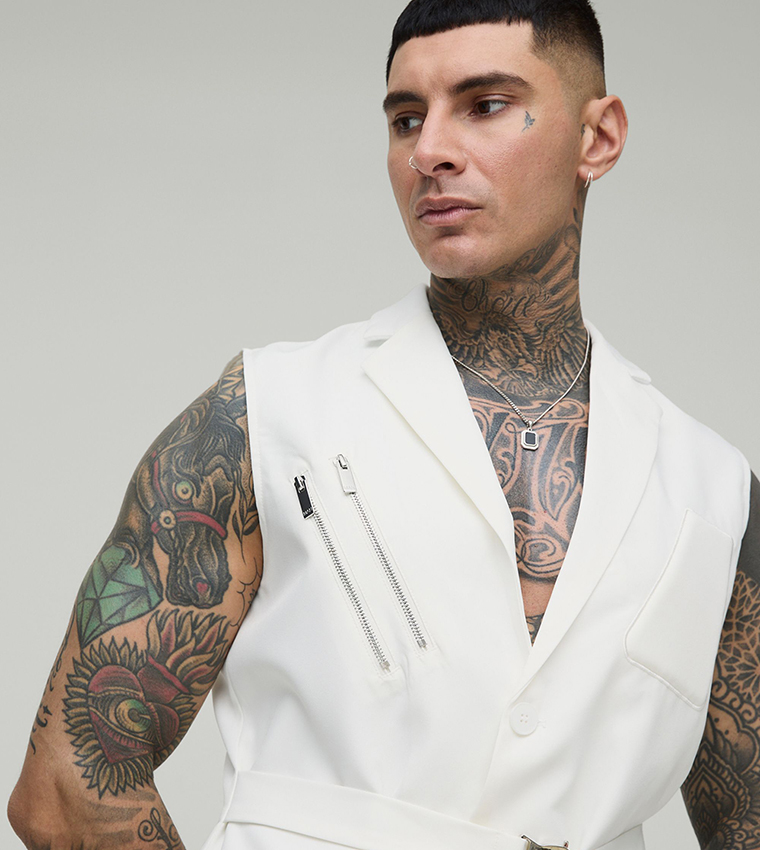 Single Breasted Sleeveless Blazer