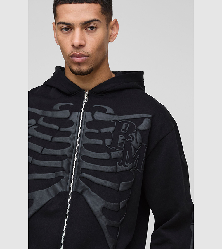 جاكيت اوفرسايز بسحاب وهودي 