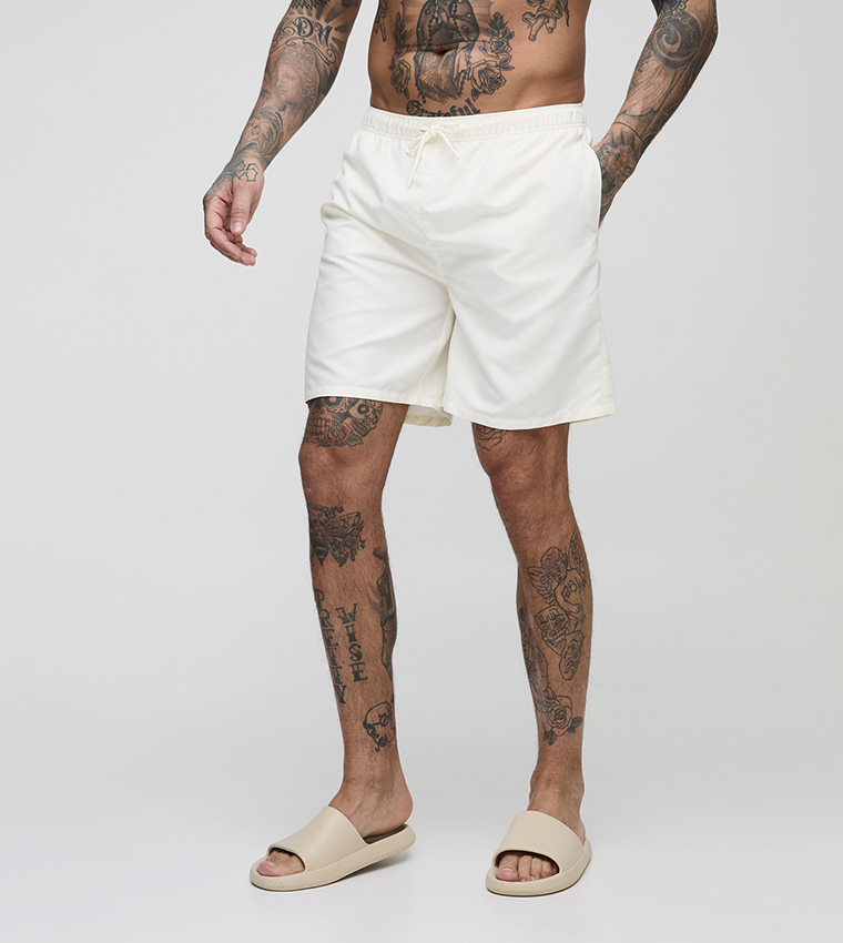 Plus & Tall Mid Rise Swim Shorts