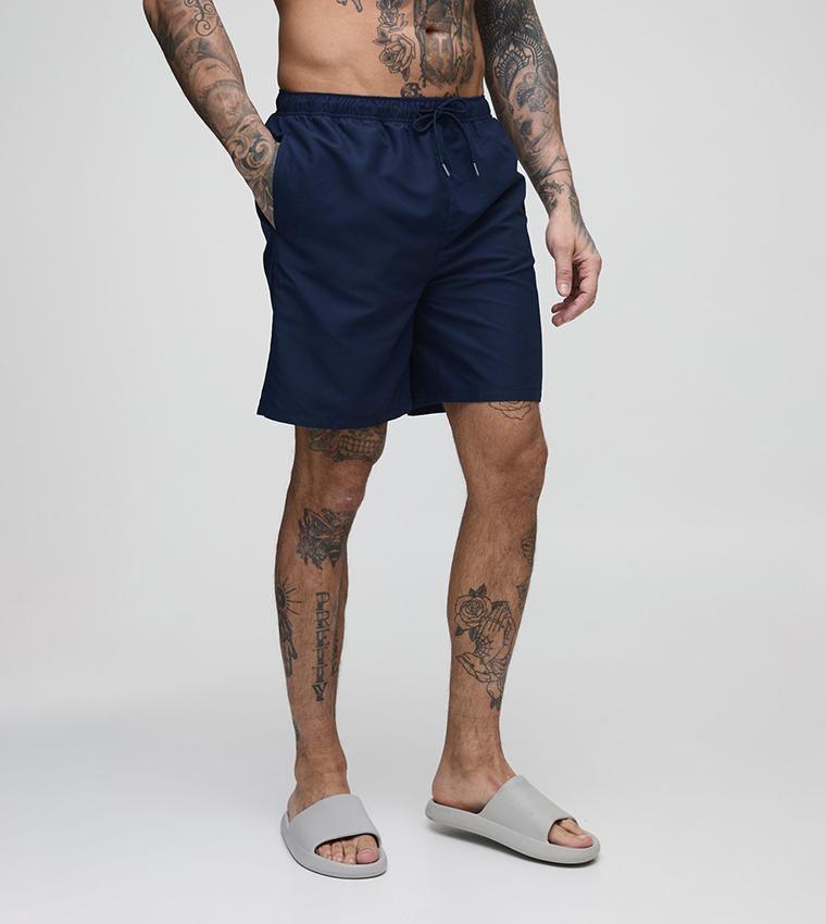 Plus & Tall Mid Rise Swim Shorts