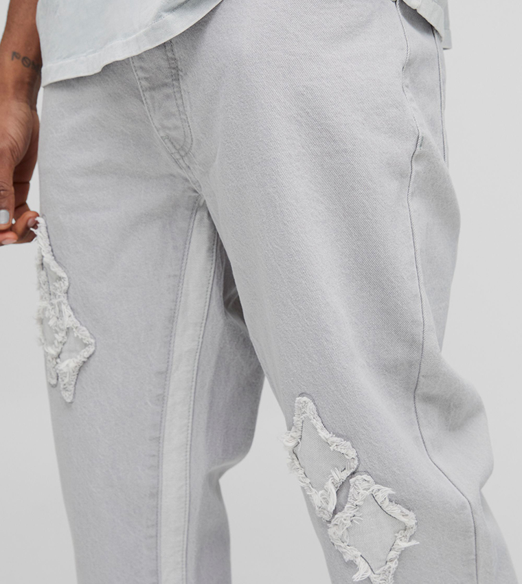 Tall Flare Appliqued Gusset Panel Slim Fit Jeans
