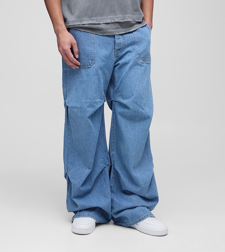 Tall Ruched Baggy Jeans