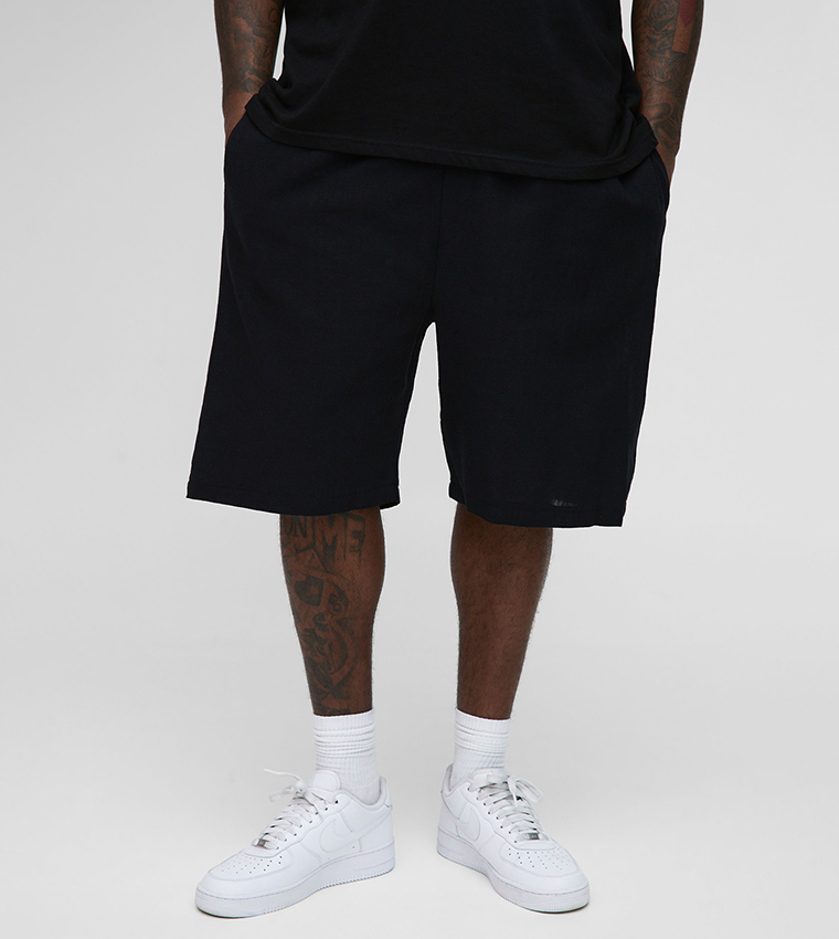 Mid Rise Linen Relaxed Fit Shorts