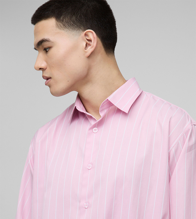 Striped Long Sleeves Oversized Shirt