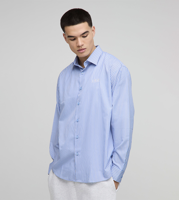 Striped Long Sleeves Oversized Shirt