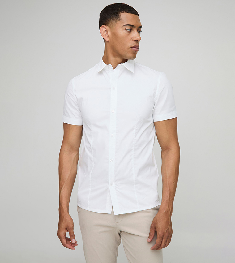 Solid Short Sleeves Casual Shirt