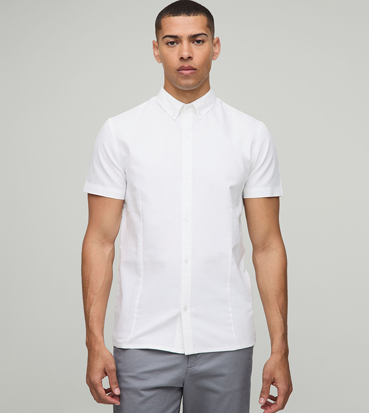 Solid Slim Fit Button Down Collar Oxford Shirt