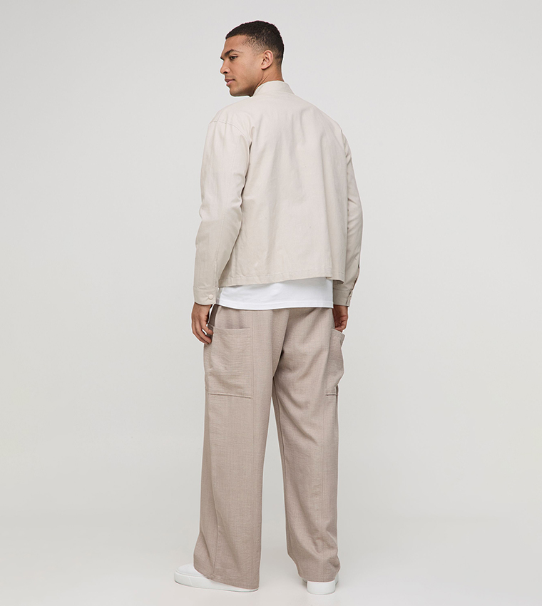 Linen Blend Long Sleeves Oversized Shirt