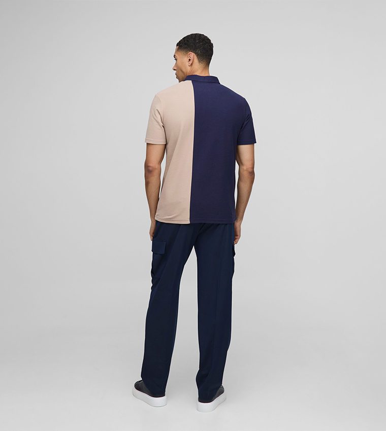 Slim Fit Pique Color Block Polo T-Shirt