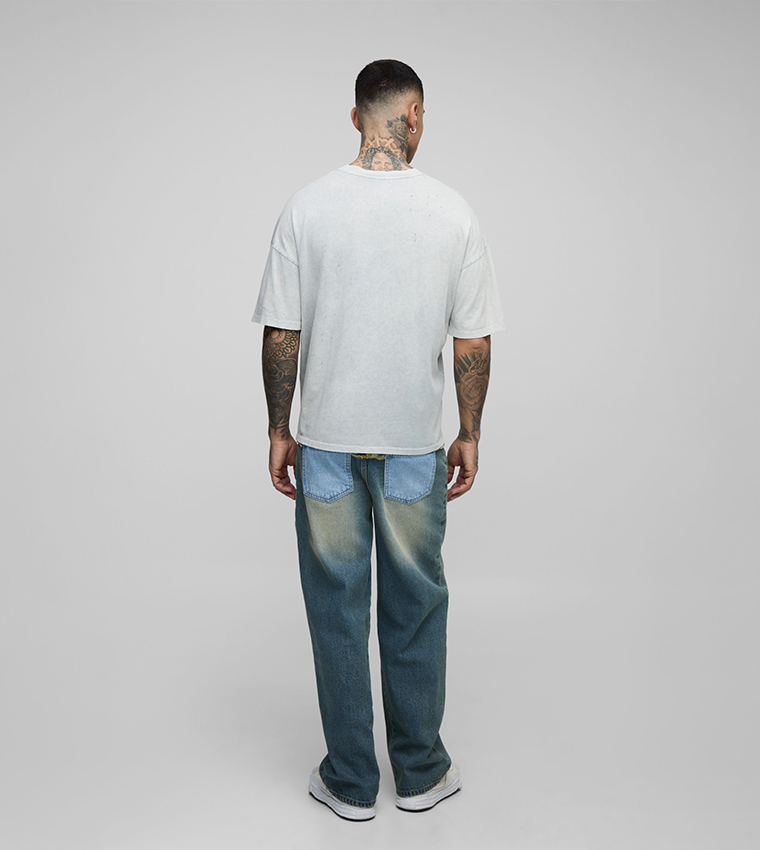 Tall Contrast Wash Relaxed Fit Jeans