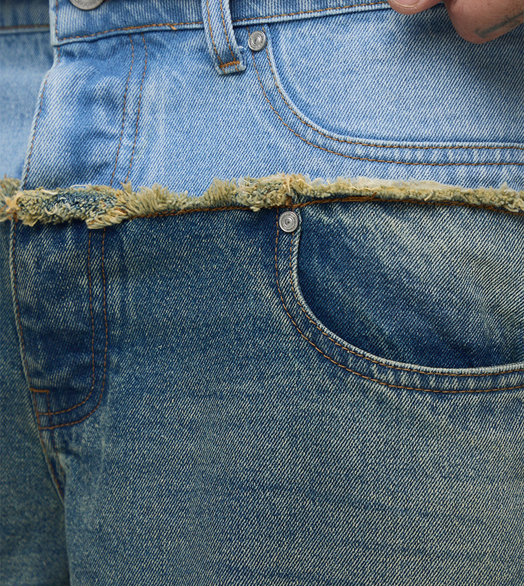 Tall Contrast Wash Relaxed Fit Jeans