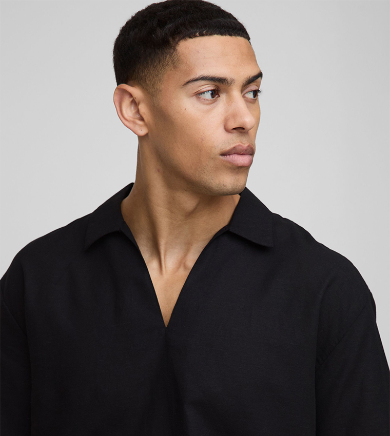 Linen Short Sleeves Oversized Shirt
