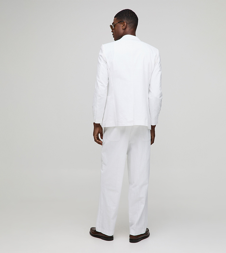 Linen Blend Slim Fit Blazer