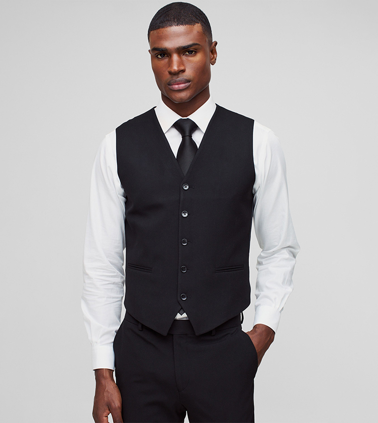 Solid Skinny Fit Waistcoat