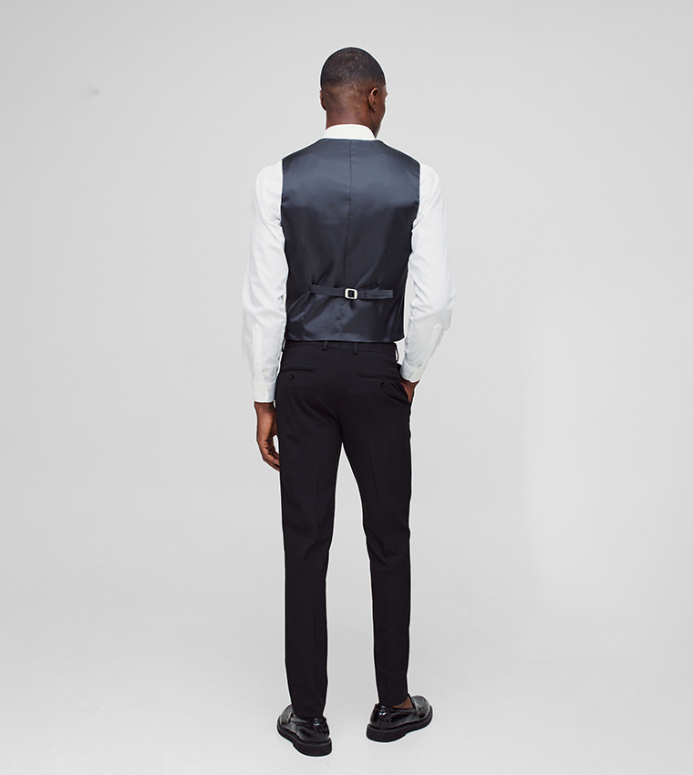 Solid Skinny Fit Waistcoat