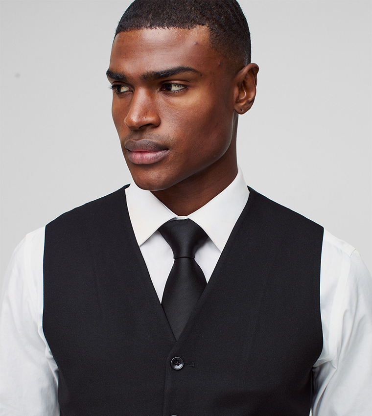 Solid Skinny Fit Waistcoat