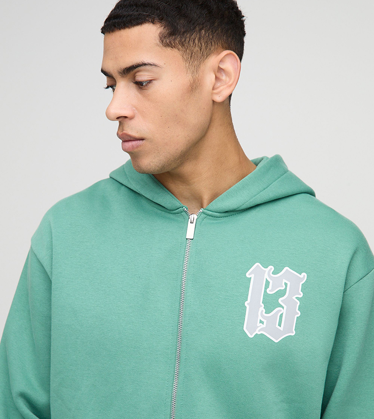 Printed Zip Through Hooded Co-Ord Set