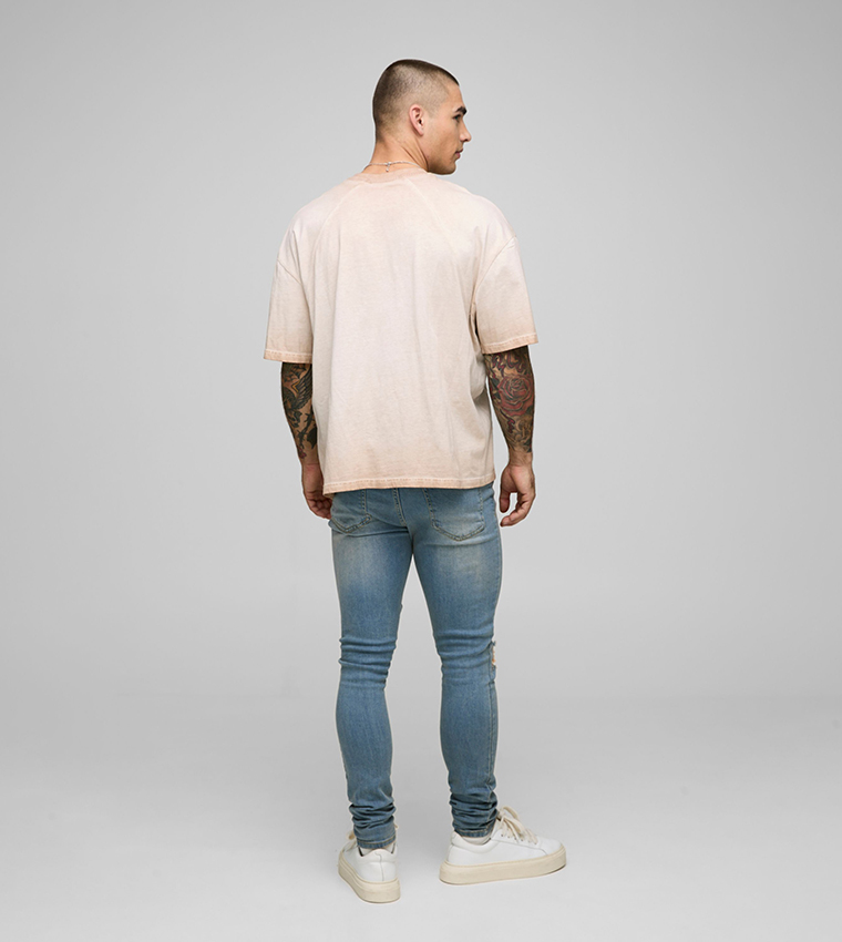 Washed Ripped Knee Skinny Fit Jeans