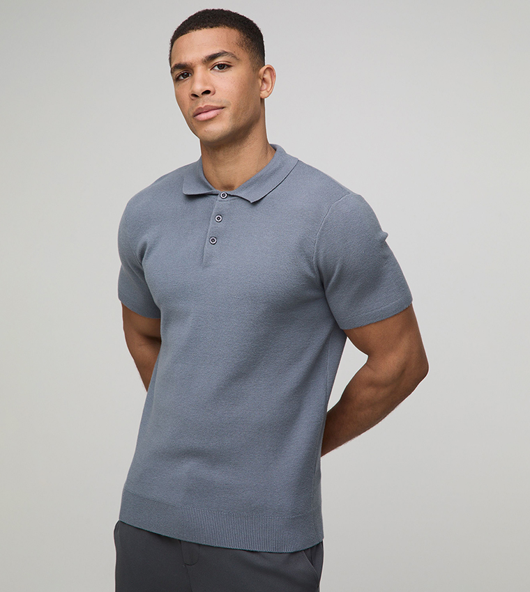 Short Sleeves Button Neck Polo T-Shirt