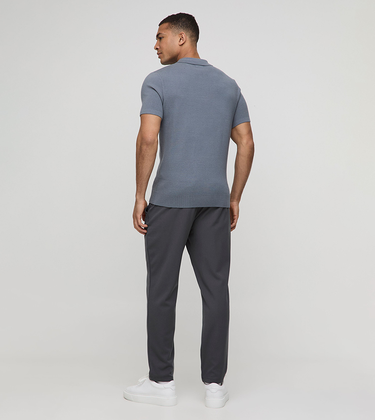 Short Sleeves Button Neck Polo T-Shirt
