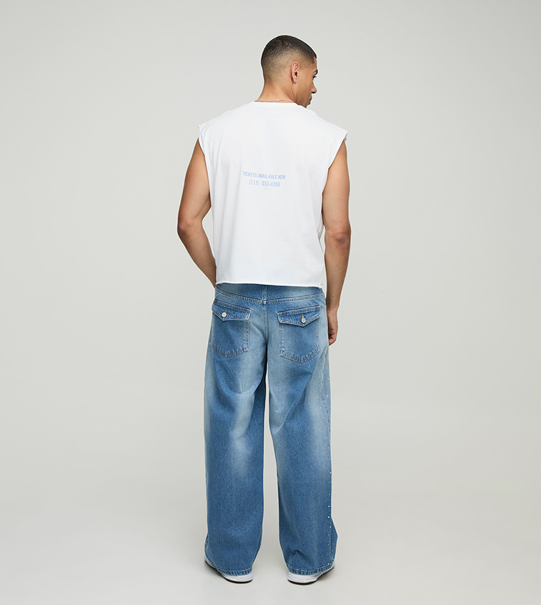 Western Print Oversized Tank Top