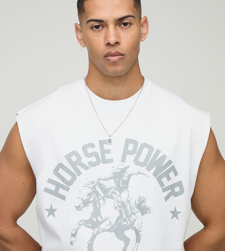 Western Print Oversized Tank Top