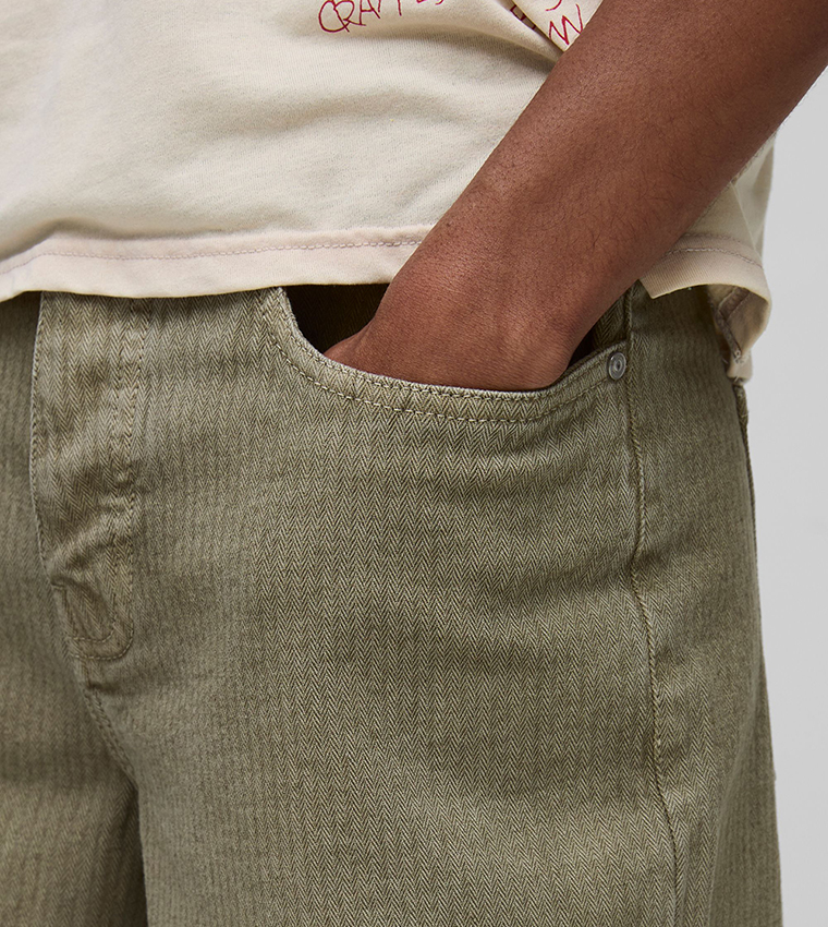Herringbone Relaxed Fit Trousers
