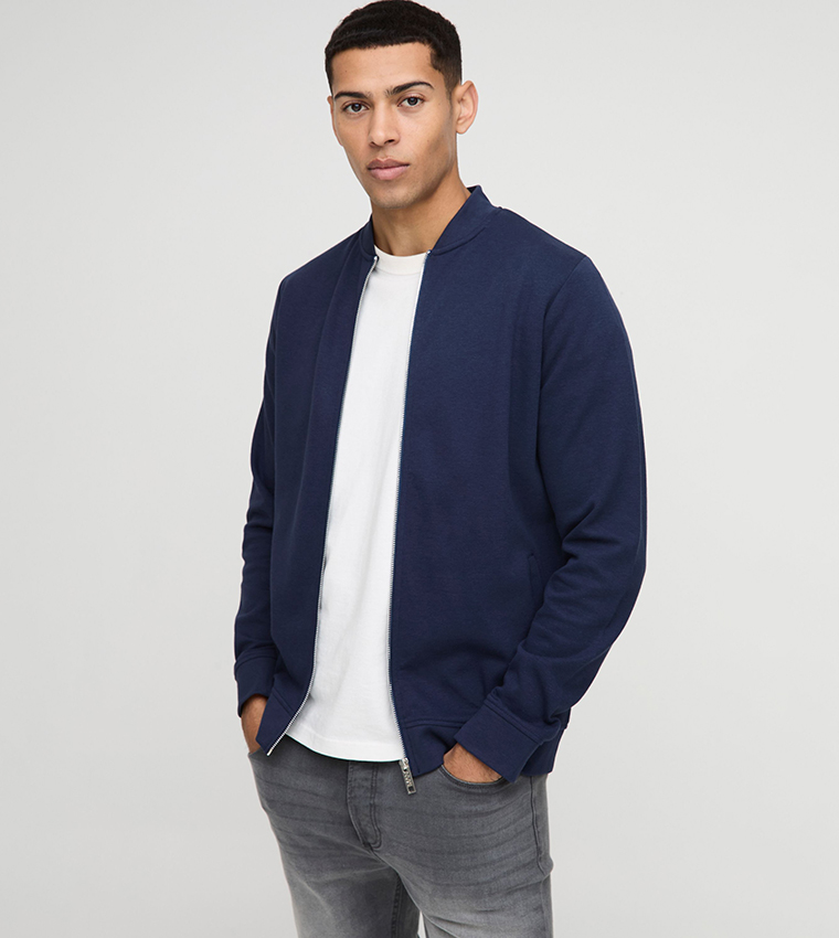 Regular Fit Interlock Bomber Jacket