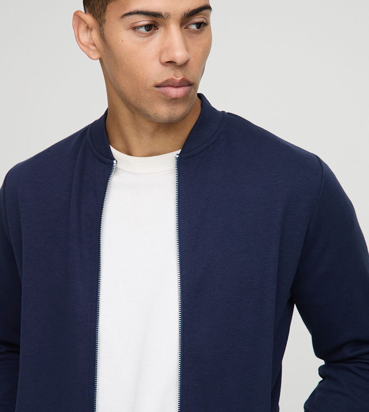 Regular Fit Interlock Bomber Jacket