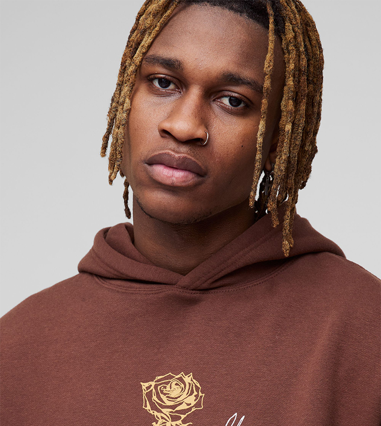Tall Tupac Wash Print Oversized Hoodie