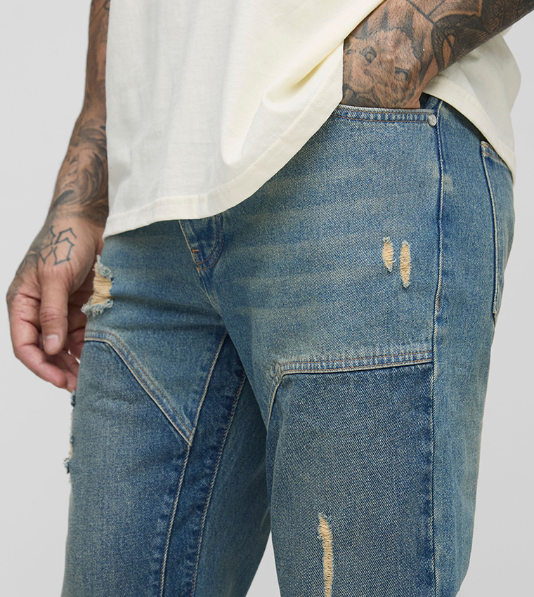 Tall Rigid Distressed Carpenter Flared Jeans
