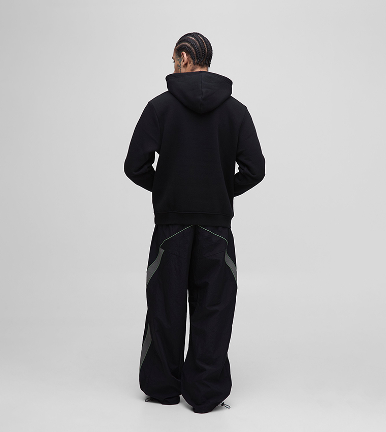 Elasticated Waist Piping Detail Parachute Pants