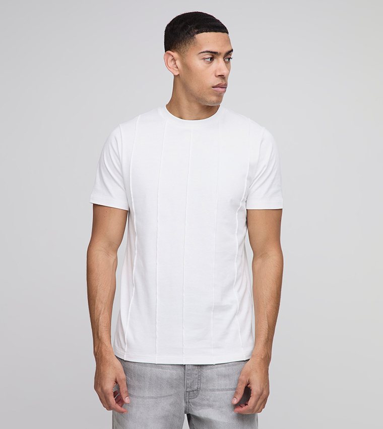 Pintuck Detail Slim Fit T-Shirt