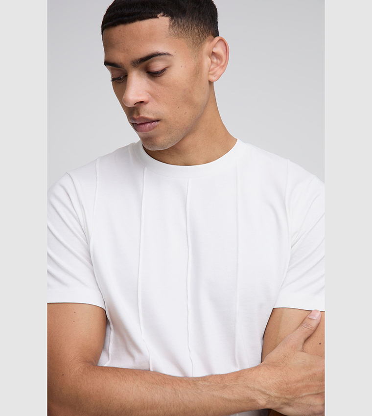 Pintuck Detail Slim Fit T-Shirt
