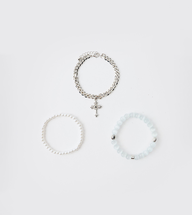 3 Pack Pearl Bracelets 