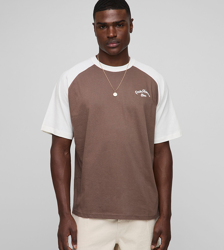 Color Block Short Sleeves Oversized T-Shirt