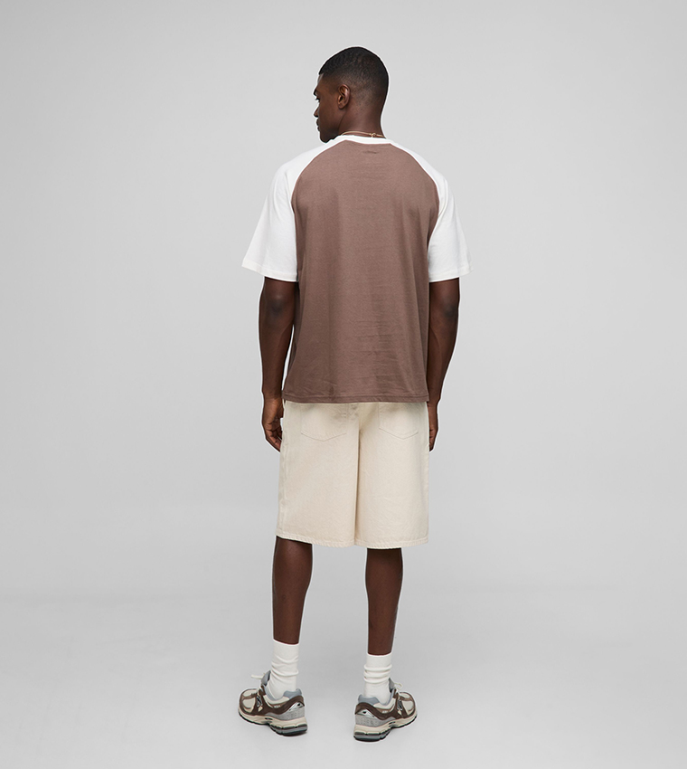Color Block Short Sleeves Oversized T-Shirt