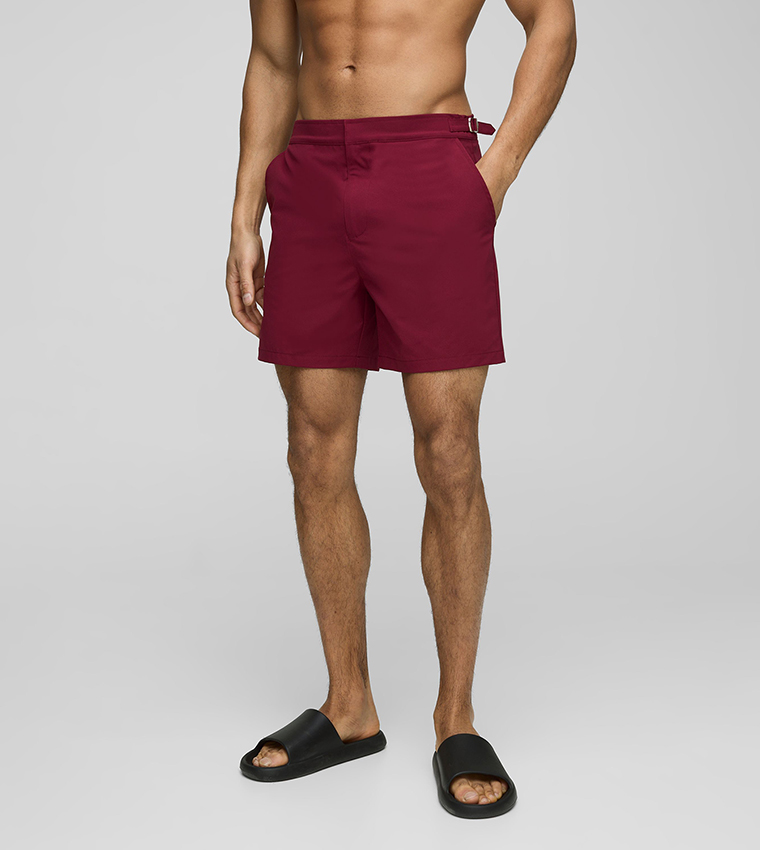 Buy BoohooMAN Fixed Adjustable Elastic Waist Smart Swim Shorts In