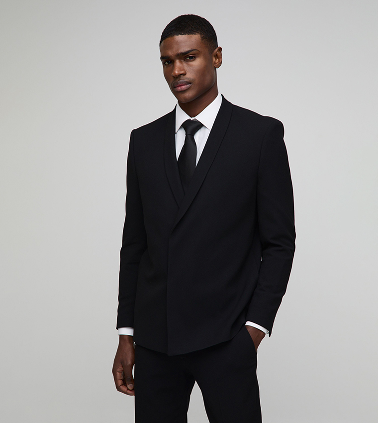 Asymmetrical Detail Long Sleeves Blazer