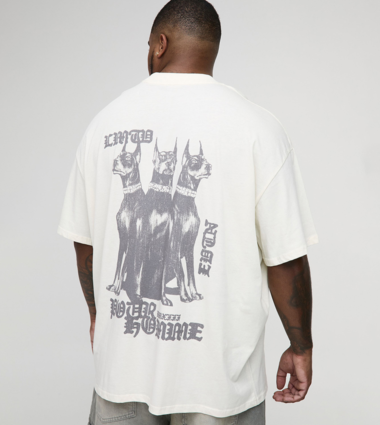 Plus & Tall Pour Homme Canine Graphic Oversized T-Shirt