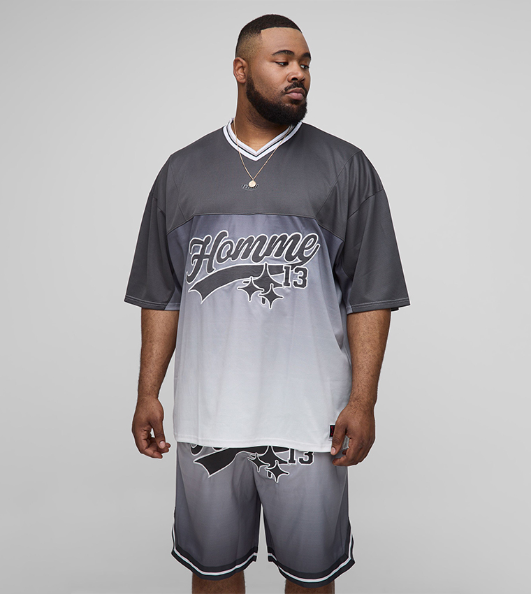 Homme Airtex Applique Oversized Active T-Shirt