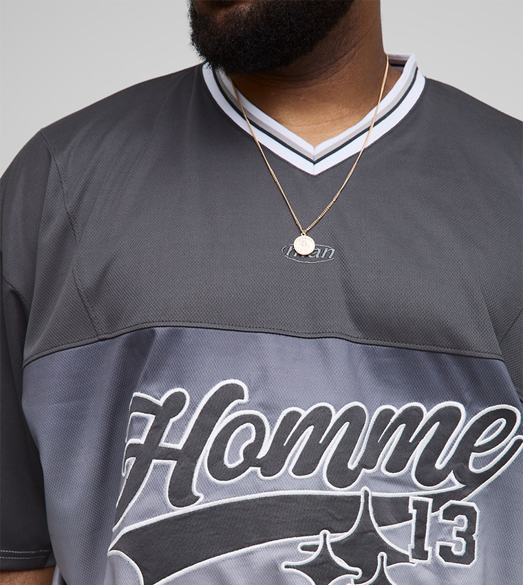 Homme Airtex Applique Oversized Active T-Shirt